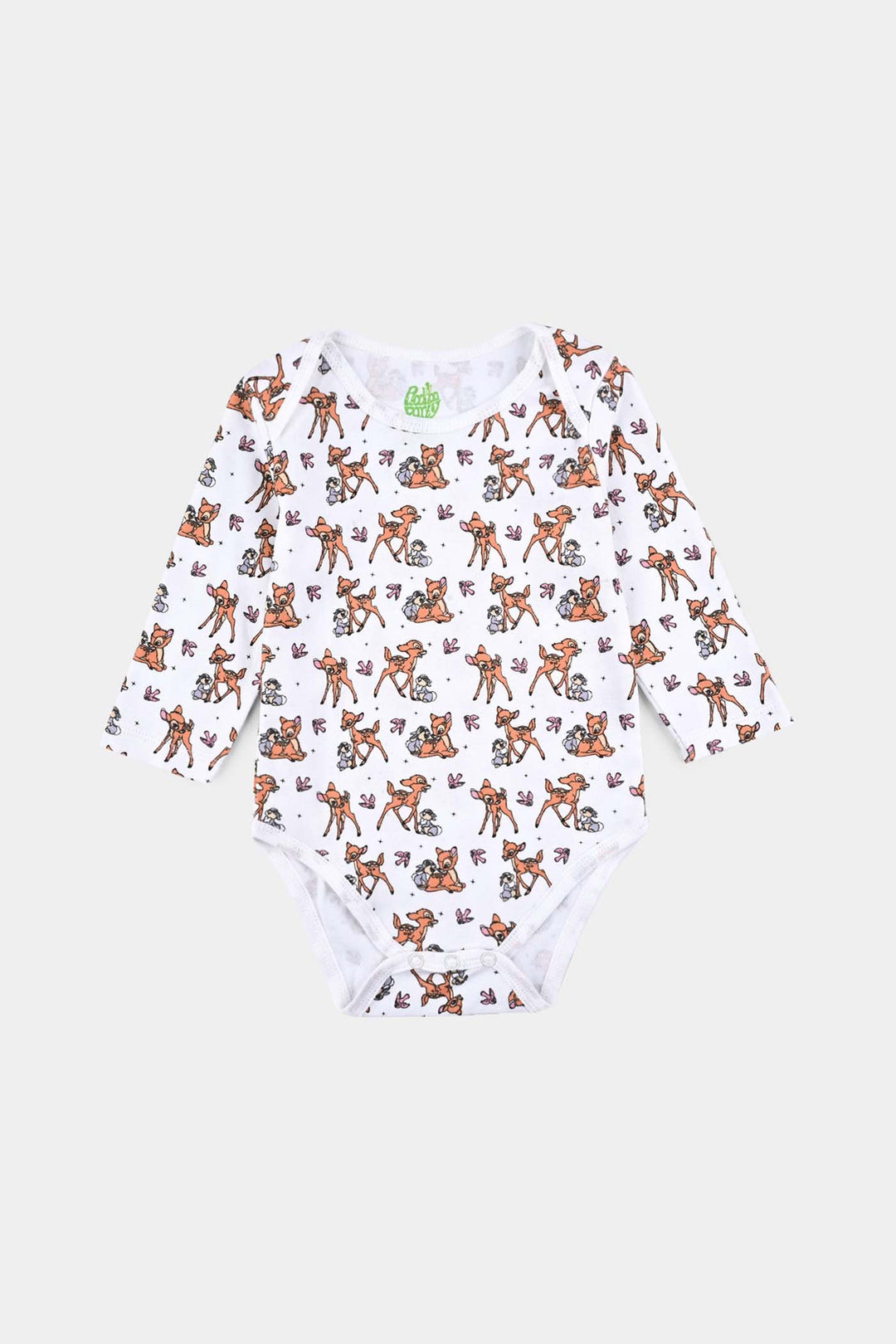 Infant Girls Cotton Interlock Bambi Basic Romper F/S Pack OF 3 - Pink.White