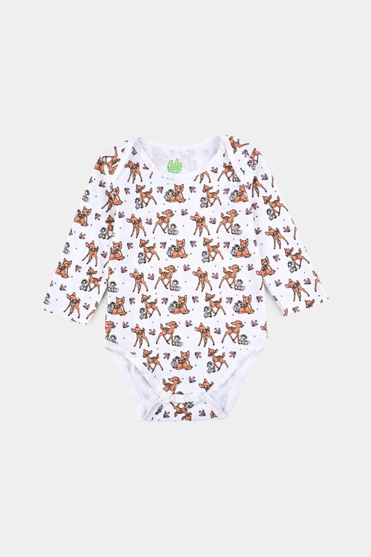 Infant Girls Cotton Interlock Bambi Basic Romper F/S Pack OF 3 - Pink.White