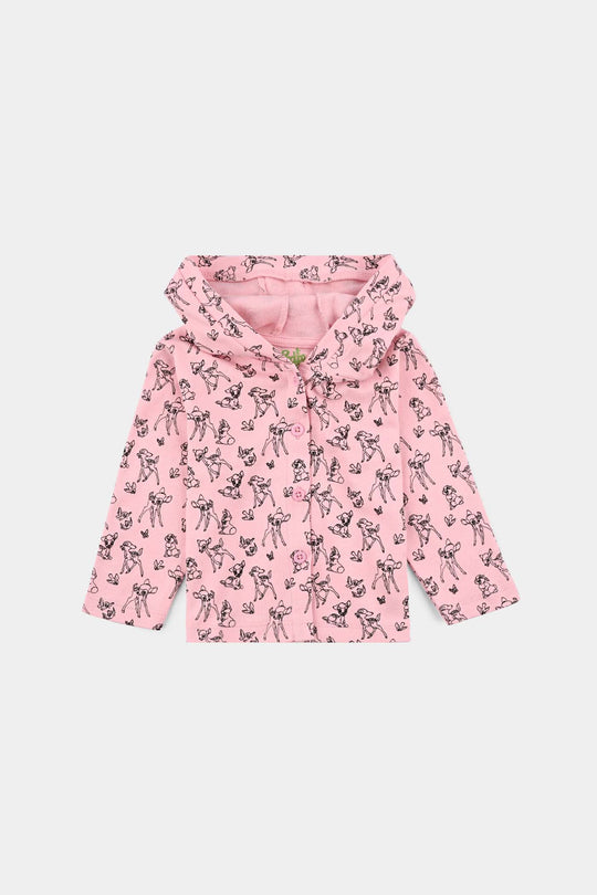 Infant Girls Cotton Interlock Bambi 3 Piece Suit - Pink/White