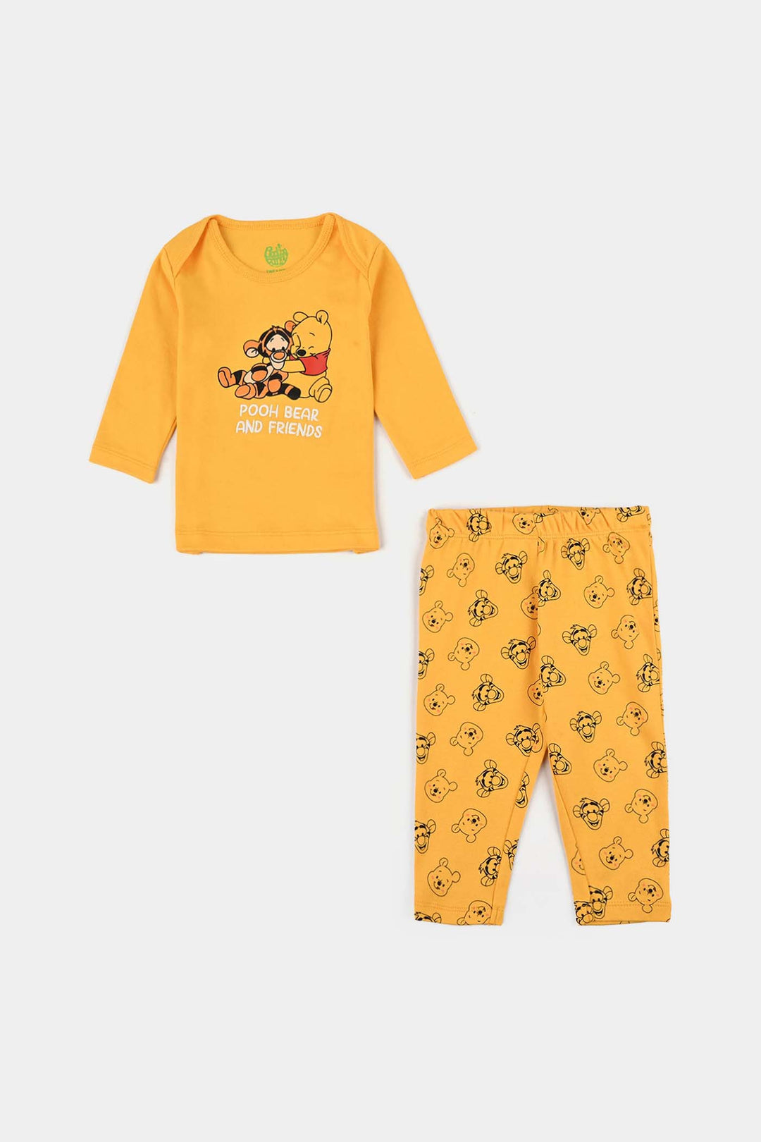 Infant Boys Cotton Interlock 4 Piece Suit Set-Yellow