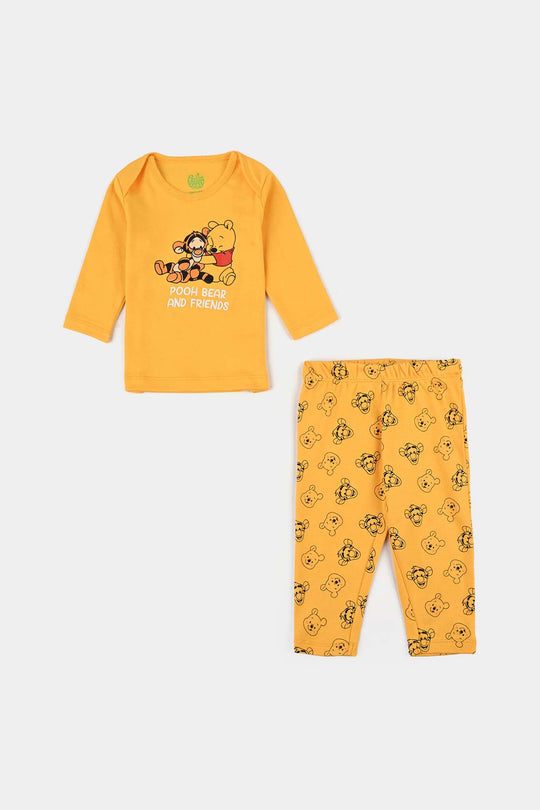 Infant Boys Cotton Interlock 4 Piece Suit Set-Yellow