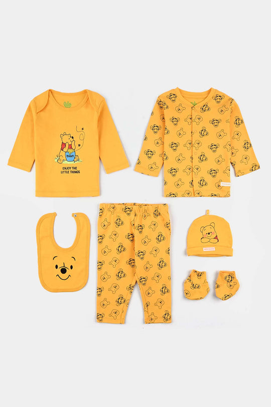 Infant Boys Cotton Interlock 6 Piece Set - Yellow