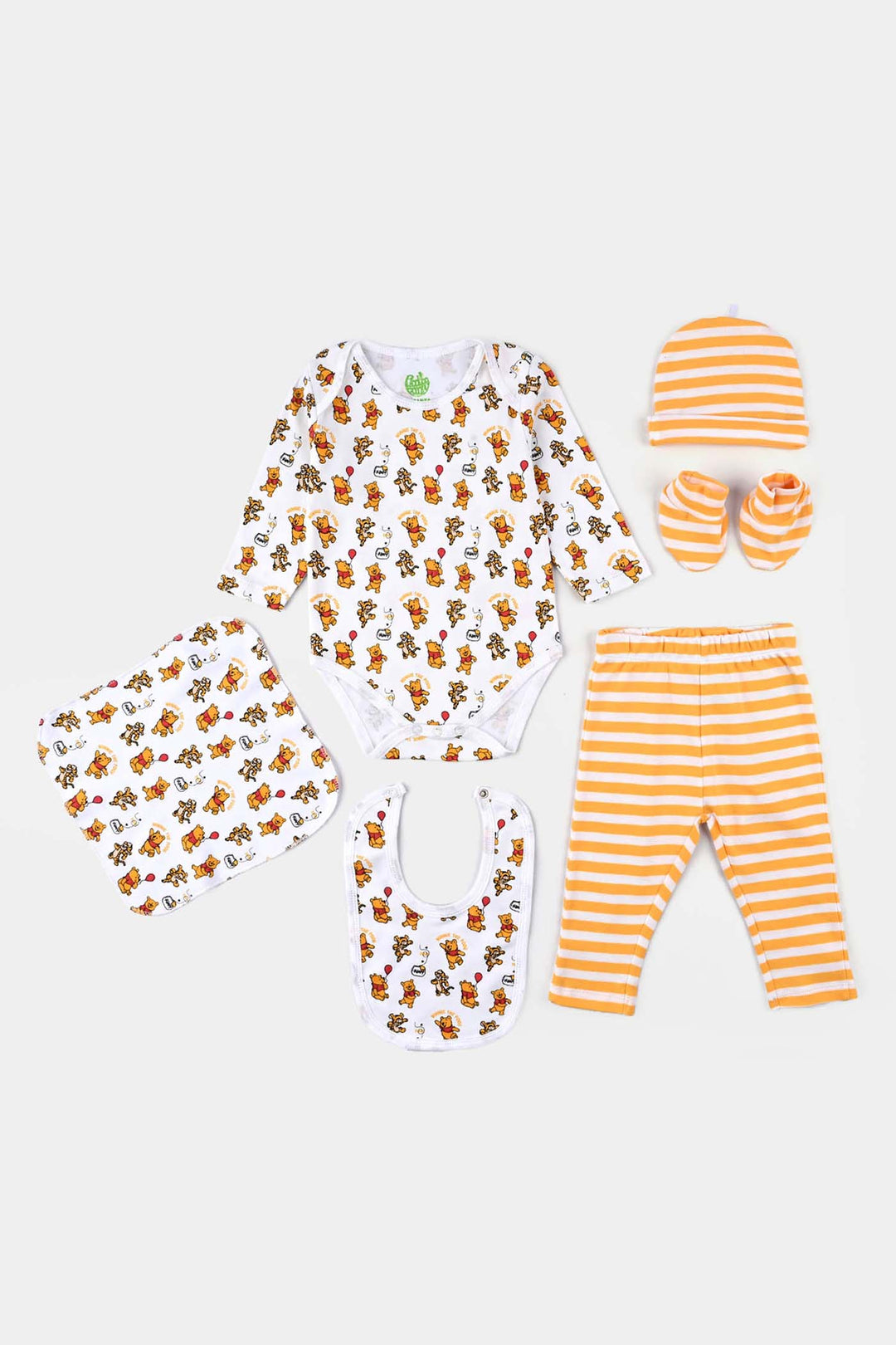 Infant Unisex Cotton Interlock 6 Piece Set Boys-White