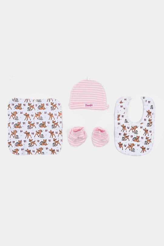 Infant Girls Cotton Interlock Bambi 6 Piece Set - White