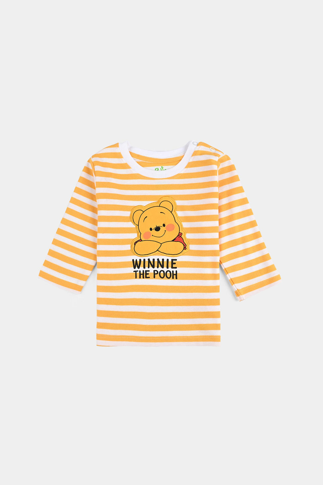 Infant Boys Cotton Interlock Pyjama + Tee F/S-White/Yellow Stripe