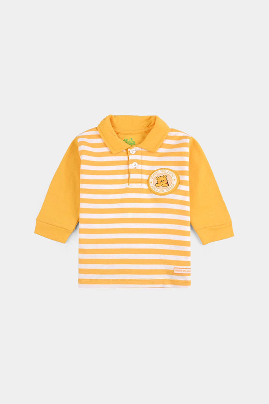 Infant Boys Cotton Interlock Pant + Tee F/S-Yellow
