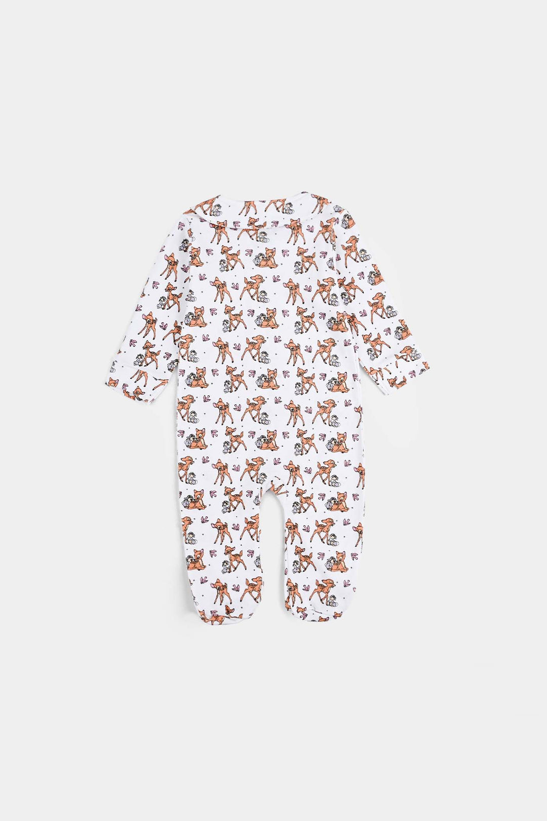 Infant Girls Cotton Interlock Romper F/S Bambi White