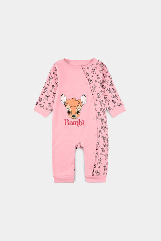 Infant Girls Cotton Interlock Romper F/S Bambi- Pink