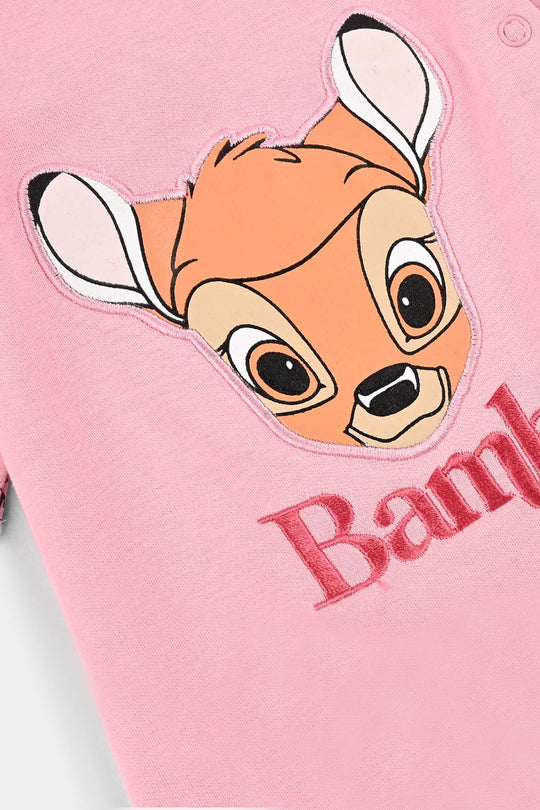 Infant Girls Cotton Interlock Romper F/S Bambi- Pink