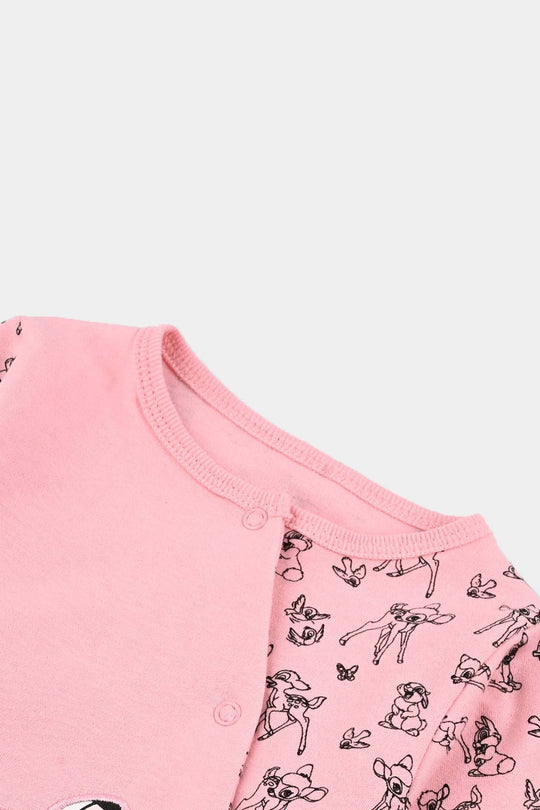 Infant Girls Cotton Interlock Romper F/S Bambi- Pink