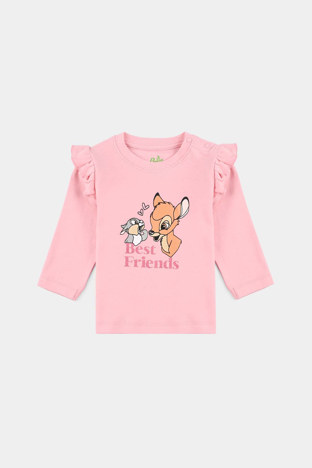 Infant Girls Cotton Interlock Pyjama + Tee F/S Bambi - Pink