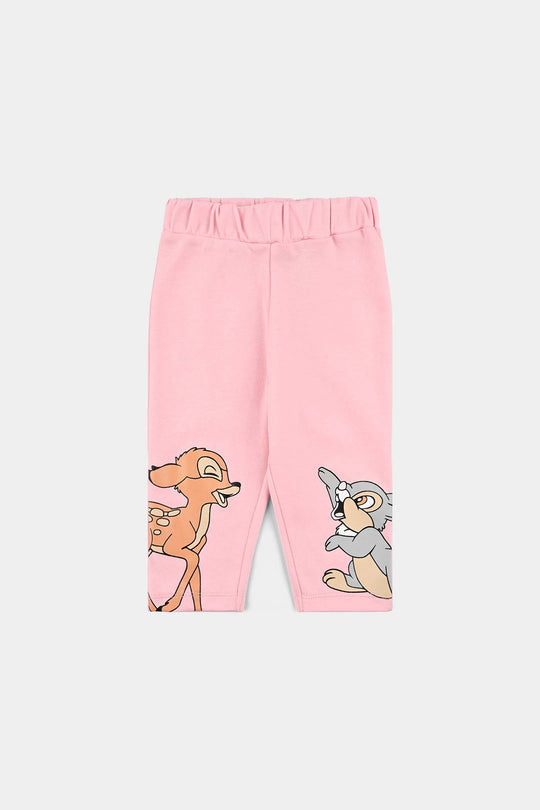 Infant Girls Cotton Interlock Pyjama + Tee F/S Bambi - Pink