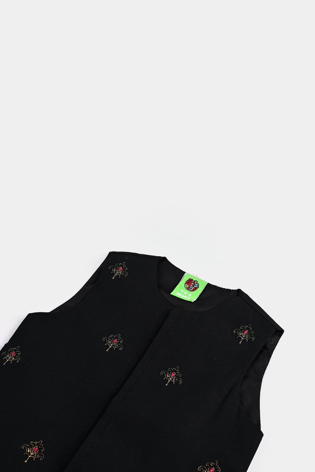 Infant Boys Cotton Poplin Waistcoat EMB - BLACK
