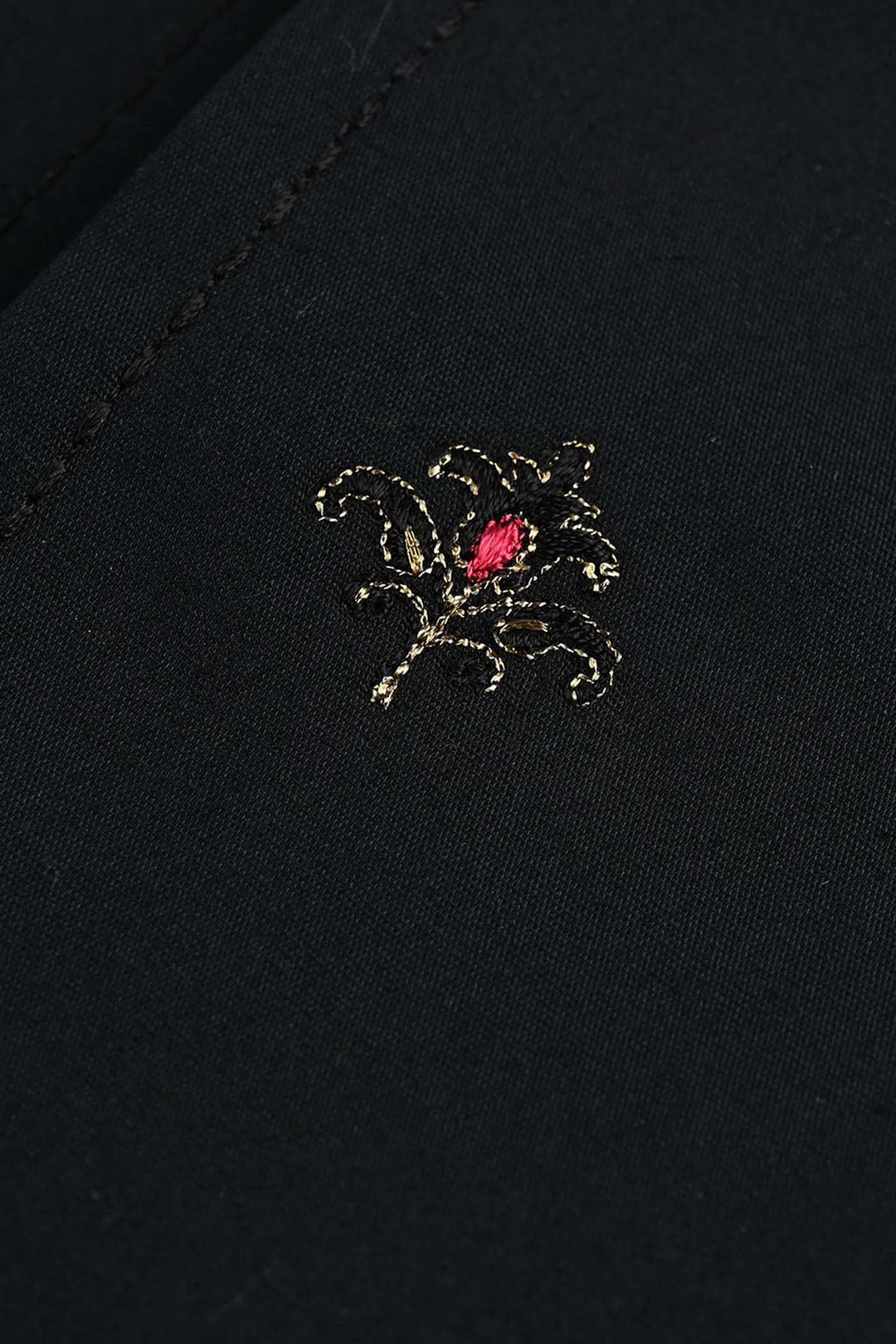 Infant Boys Cotton Poplin Waistcoat EMB - BLACK