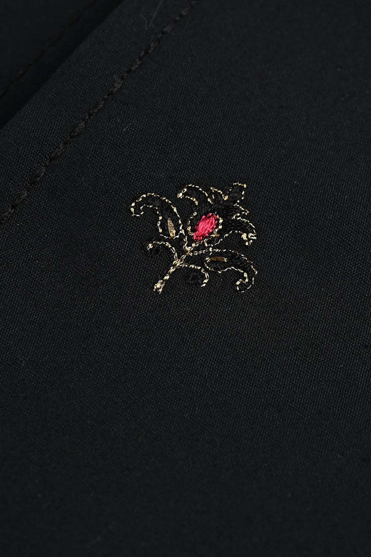 Infant Boys Cotton Poplin Waistcoat EMB - BLACK