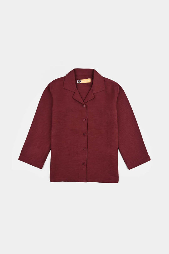 Girls Viscose Woven Nightwear-Basic-Red