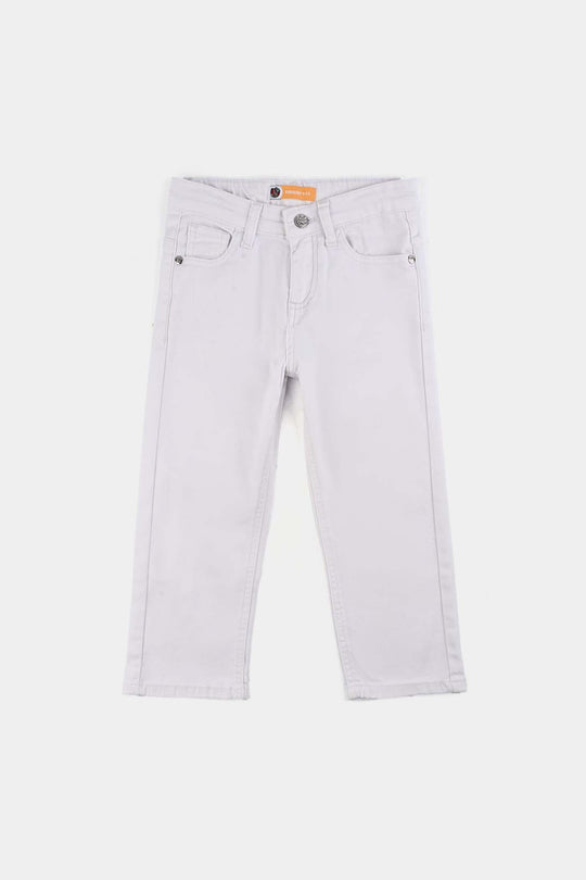 Boys Denim rigid Basic Pant-White