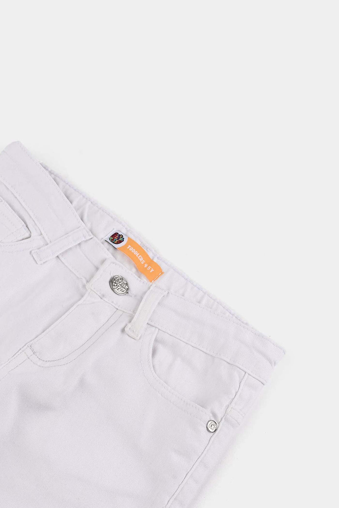 Boys Denim rigid Basic Pant-White