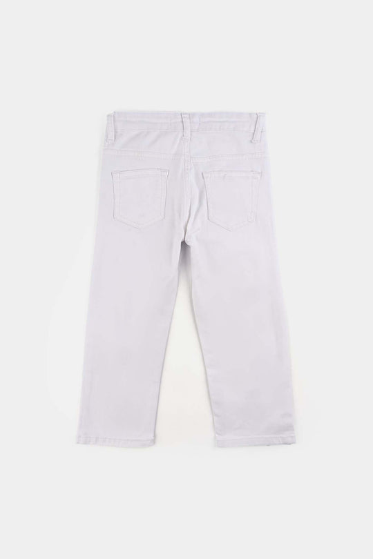 Boys Denim rigid Basic Pant-White