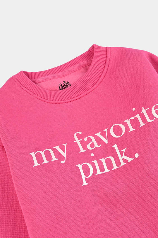 Girls Fleece Sweatshirt Favorite-Pink