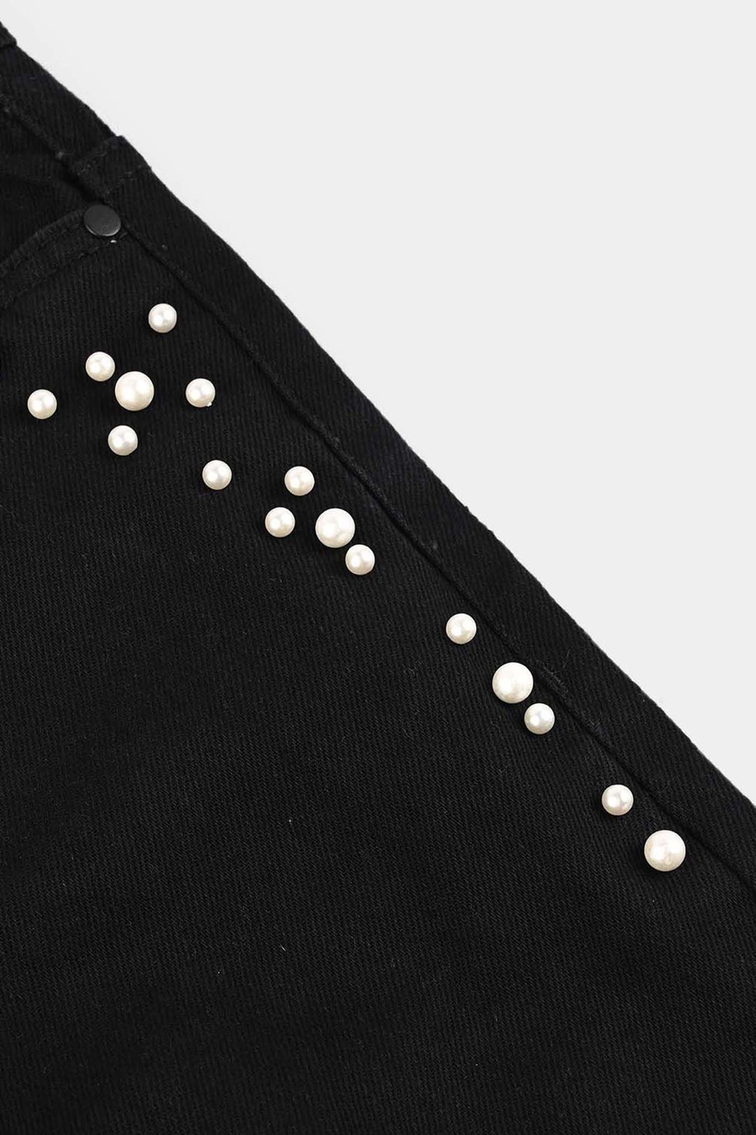Girls Denim Stretch Pant Black Pearls-BLACK
