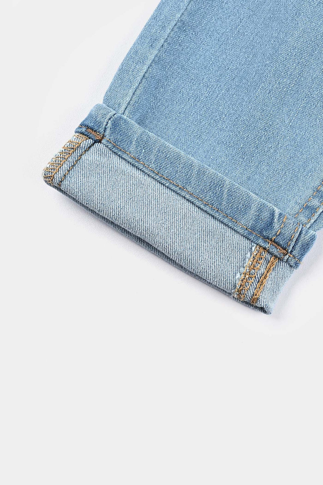 Boys Denim Stretch Pant Folded Hem 1 - Blue.Acid