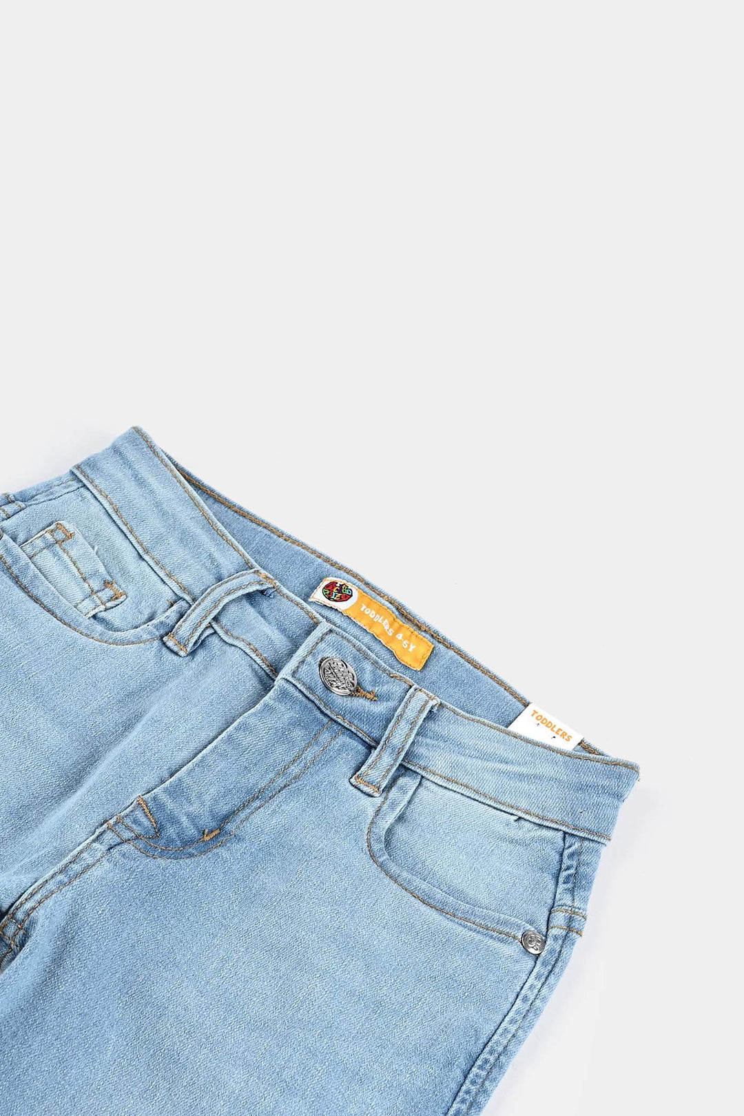 Boys Denim Stretch Pant Folded Hem 1 - Blue.Acid