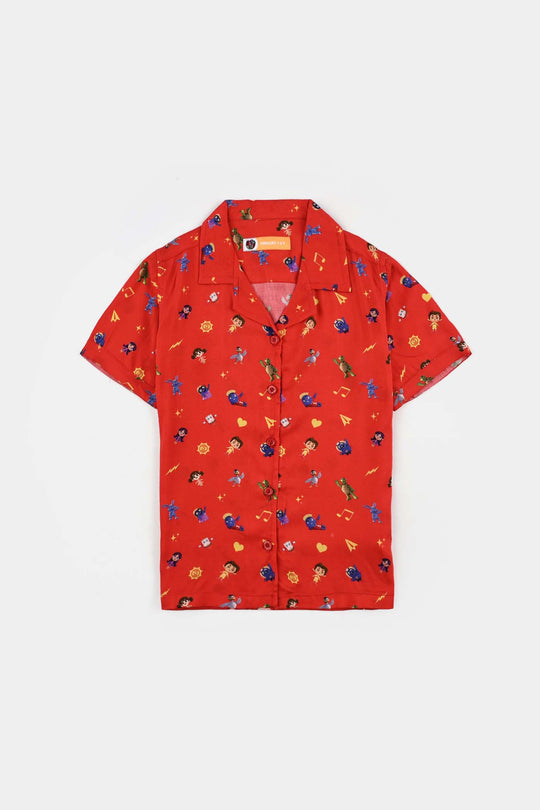 Girls Viscose Nightwear - Red
