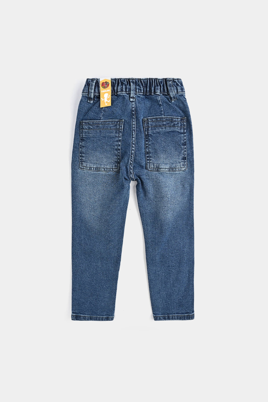 Boys Denim Stretch Pant Basic Straight Fit - Mid Blue