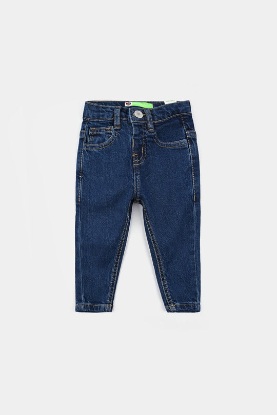 Infant Boys Denim Stretch Pant Basic - DARK BLUE