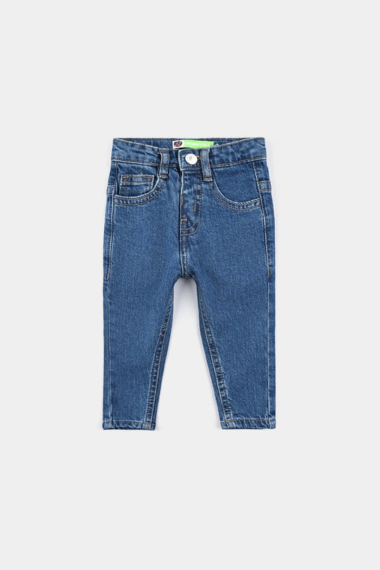 Infant Boys Denim Stretch Pant Basic - Mid Blue