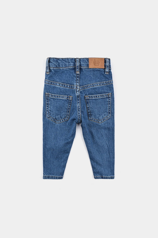 Infant Boys Denim Stretch Pant Basic - Mid Blue