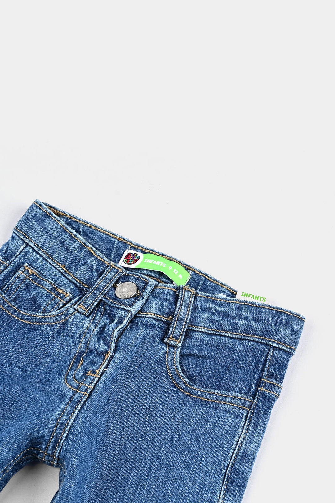 Infant Girls Denim Stretch Pant Basic - Mid Blue