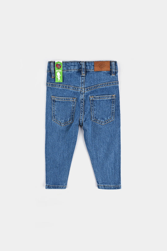 Infant Girls Denim Stretch Pant Basic - Mid Blue