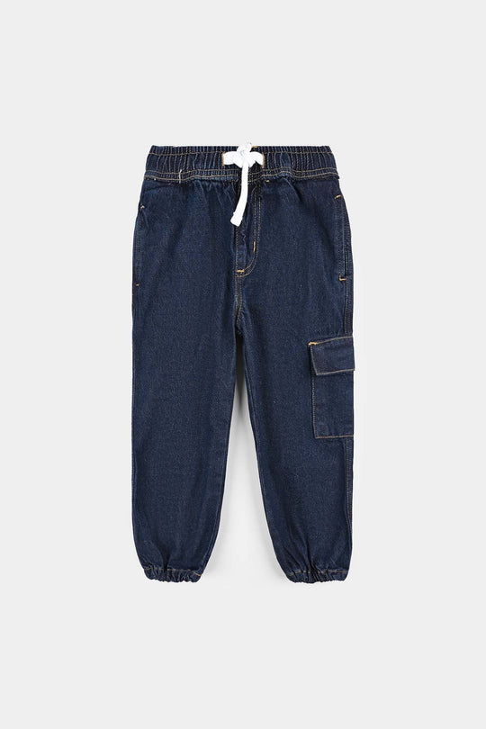Boys Denim Stretch Pant City Division-DARK BLUE