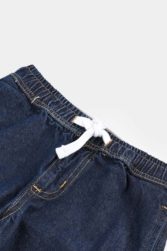 Boys Denim Stretch Pant City Division-DARK BLUE