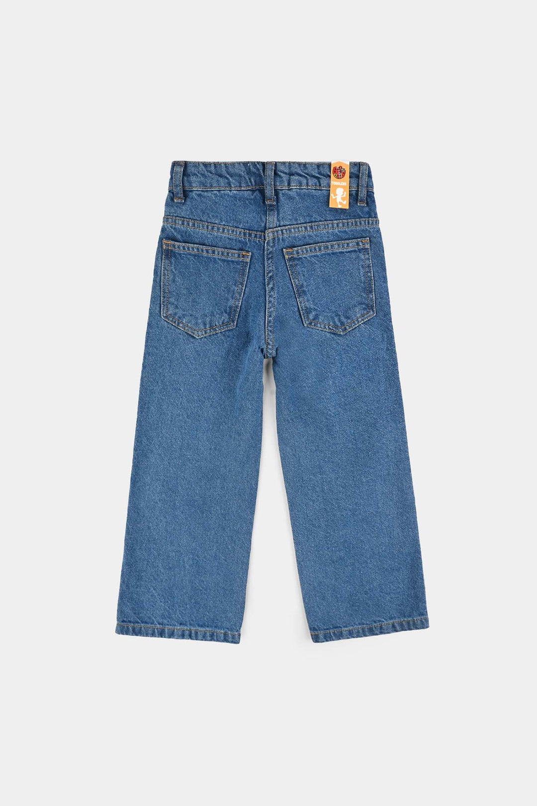 Girls Denim Stretch Pant Basic Culotte-Mid Blue