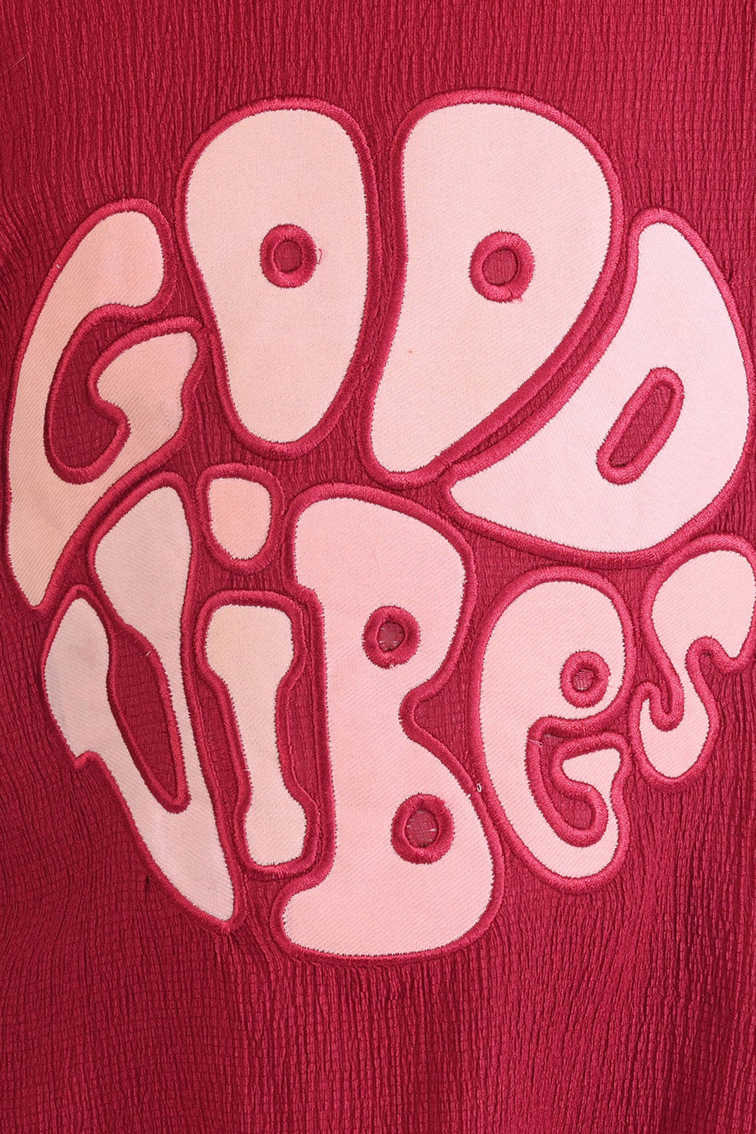 Girls Poly Crinkle 2 Piece Suit Good Vibes - MAROON