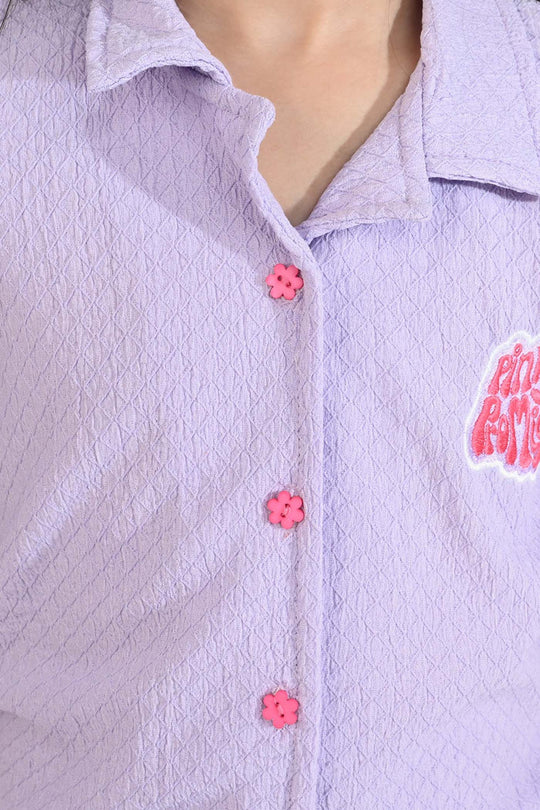 Girls Poly Crinkle 2 Piece Suit Pink Promise - LAVENDER