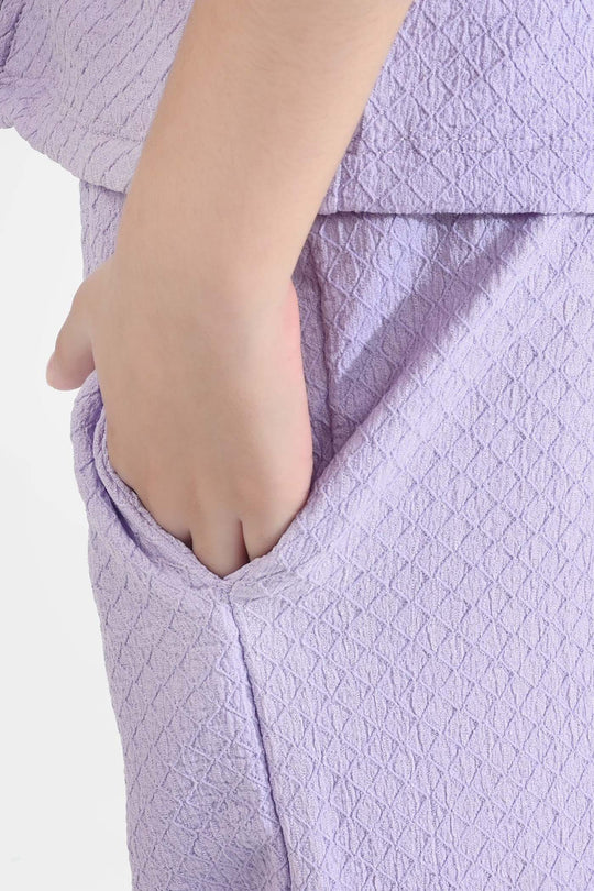 Girls Poly Crinkle 2 Piece Suit Pink Promise - LAVENDER