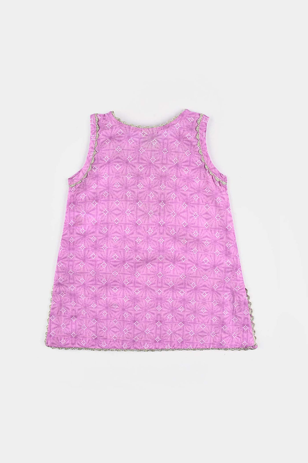 Infant Girls Cotton Poplin Emb & Printed 2Pcs Chunri - Purple