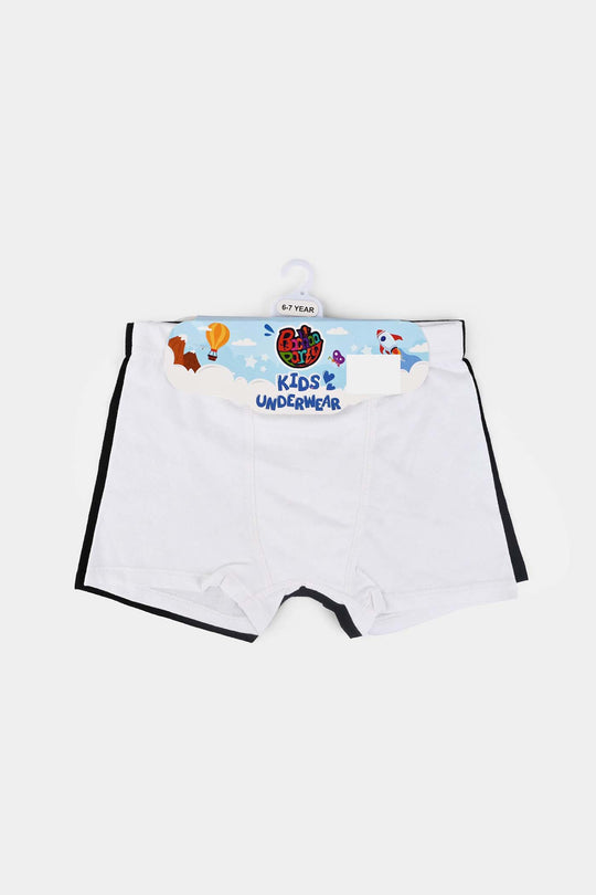 Boys Cotton Jersey Basic Boxer (Pack Of 2) - Black/White