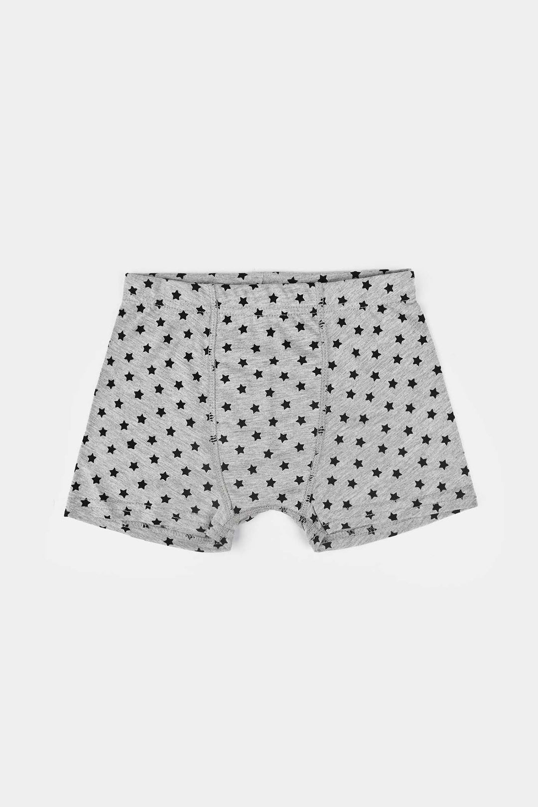 Boys Cotton Jersey Boxer Stripes & Star (Pack Of 2) - White/Grey