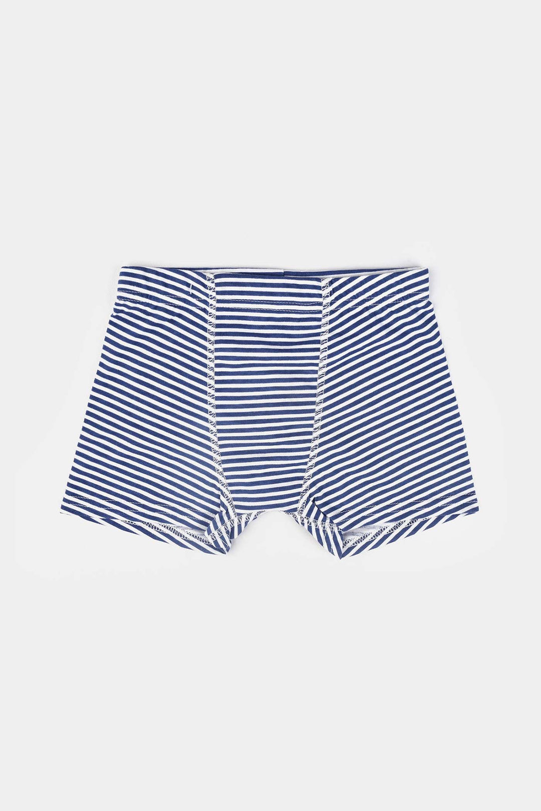 Boys Cotton Jersey Boxer Stripes & Star (Pack Of 2) - White/Grey