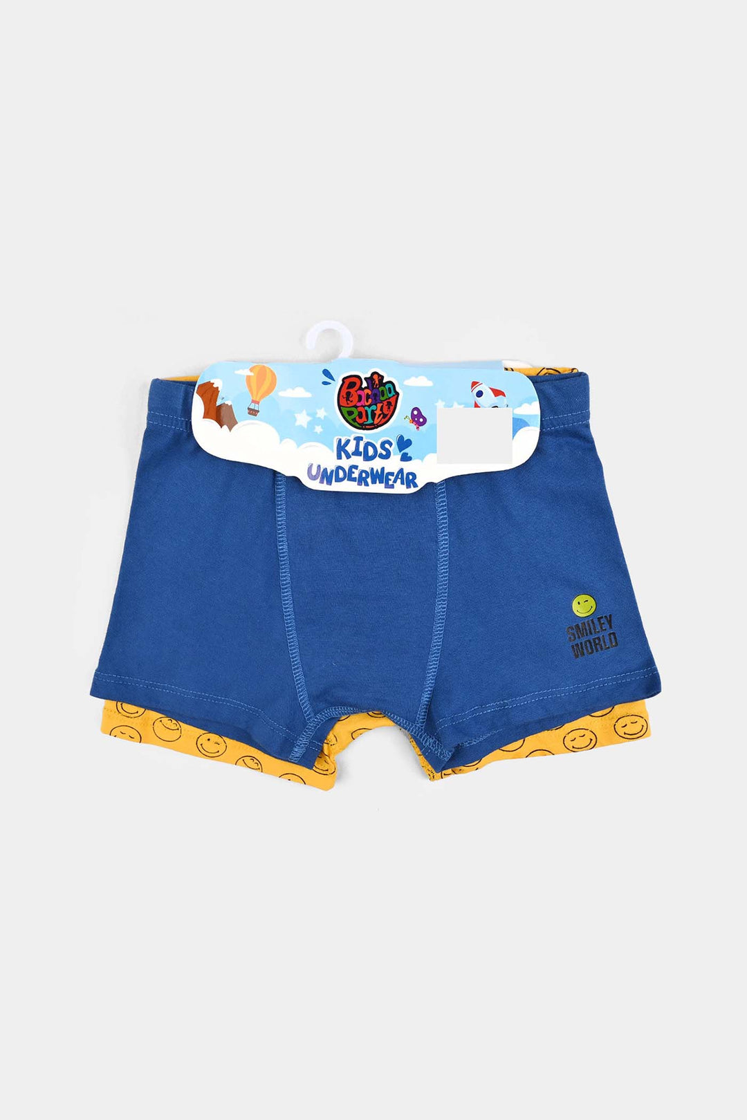 Boys Cotton Jersey Boxer - Pack Of 2 (Blue/Yellow)