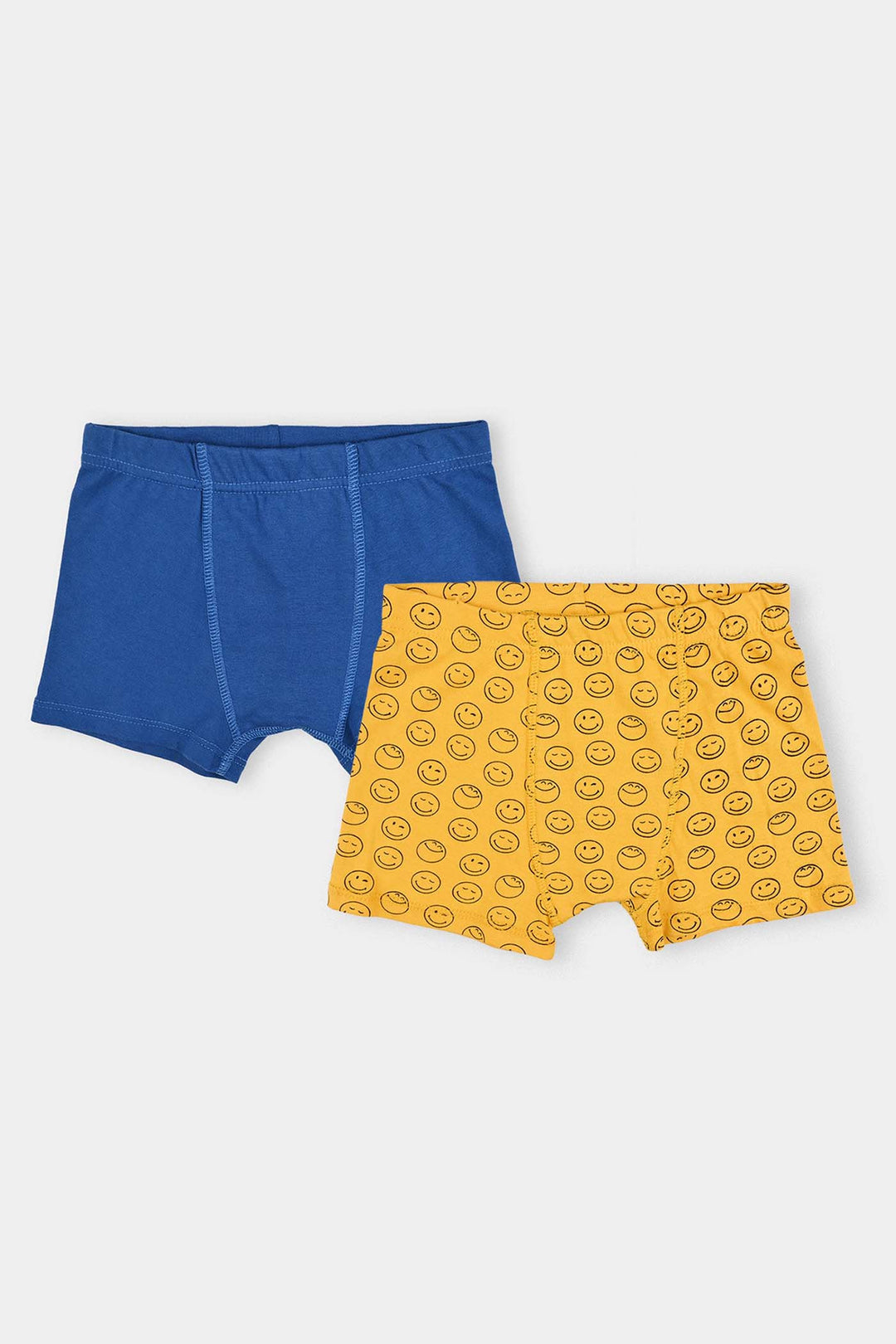 Boys Cotton Jersey Boxer - Pack Of 2 (Blue/Yellow)