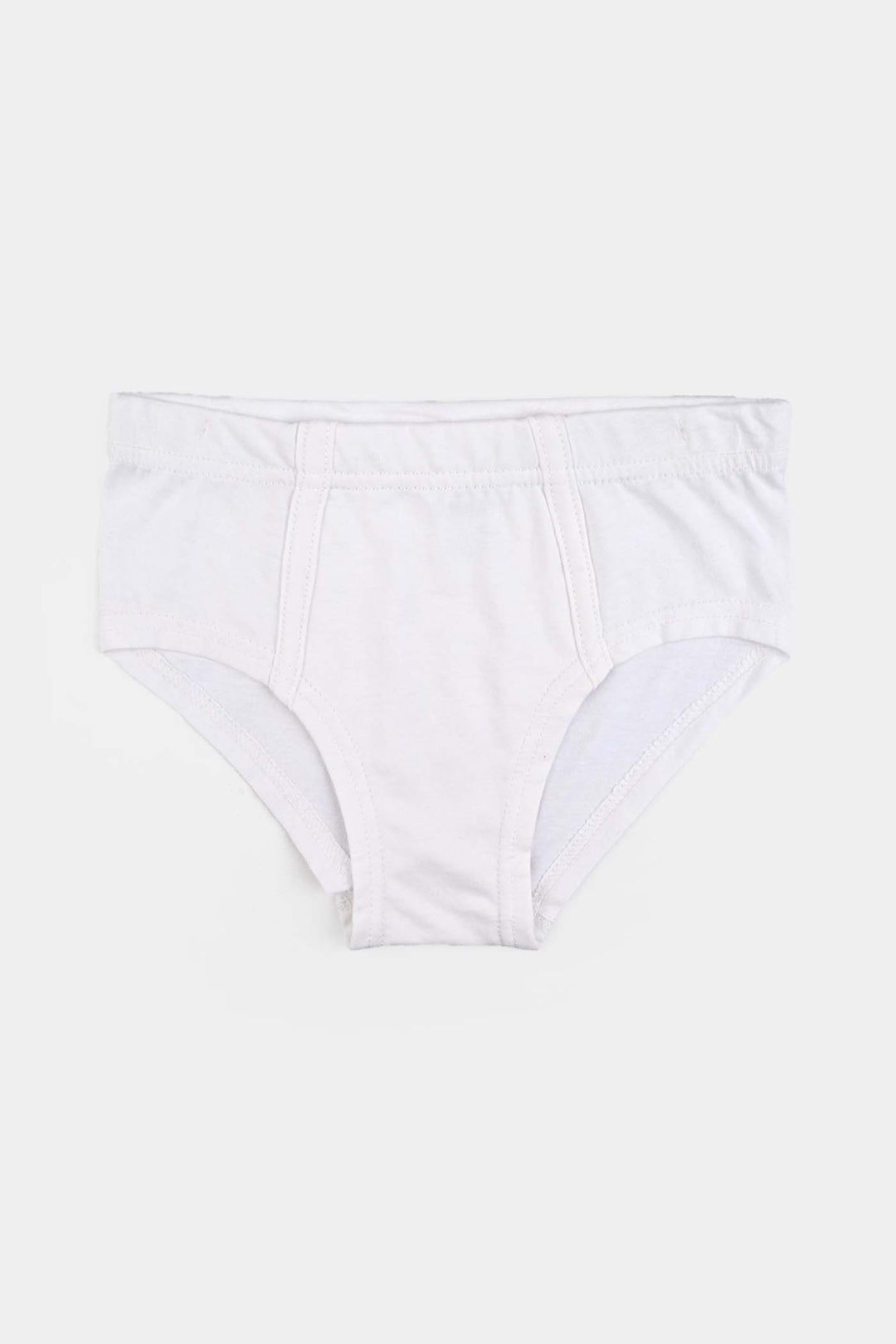 Boys Cotton Jersey Basic Brief - Pack Of 2 (White/Navy)