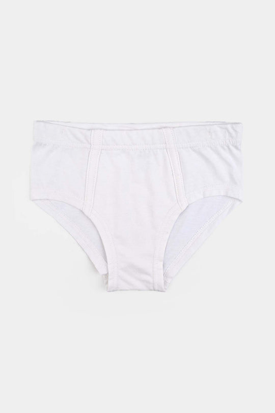 Boys Cotton Jersey Basic Brief - Pack Of 2 (White/Navy)