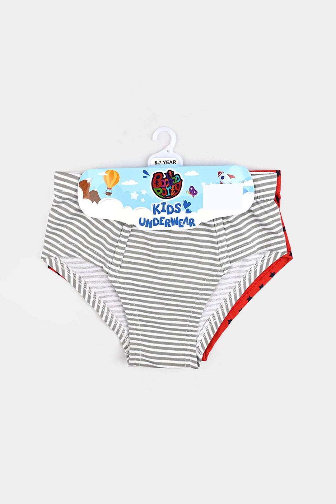 Boys Cotton Jersey Brief - Pack Of 2 (White/Red)