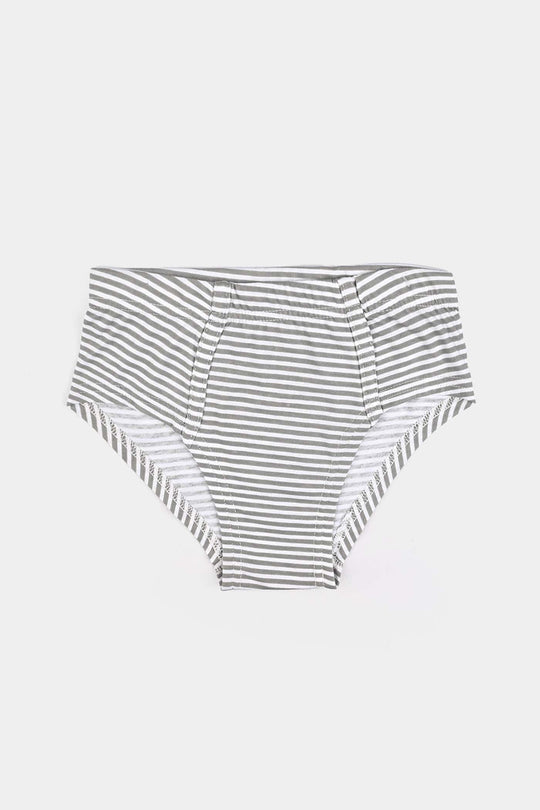 Boys Cotton Jersey Brief - Pack Of 2 (White/Red)